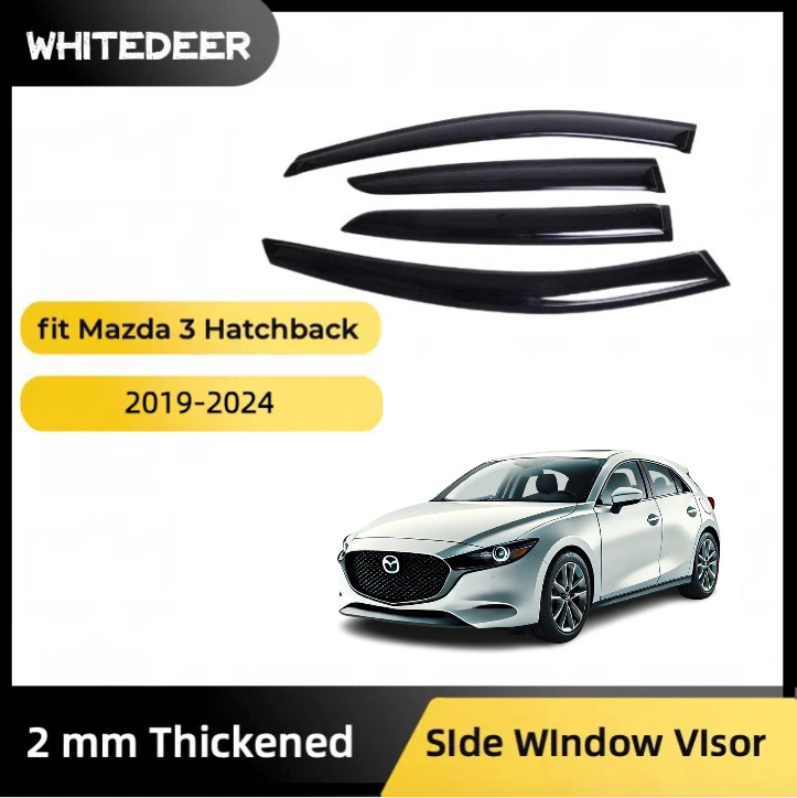 Fits Mazda 3 Hatchback 2019-2024 Side Window Visor Sun Rain Deflector Guard