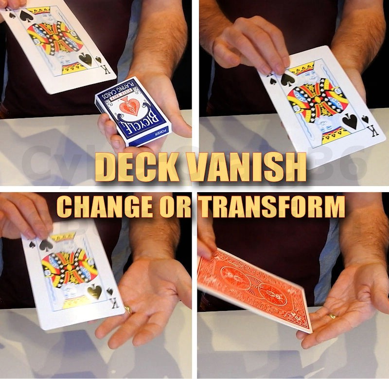 DECK VANISH COLOUR CHANGING BLUE RED PACK OF PLAYING CARDS TRANSFORM MAGIC TRICK