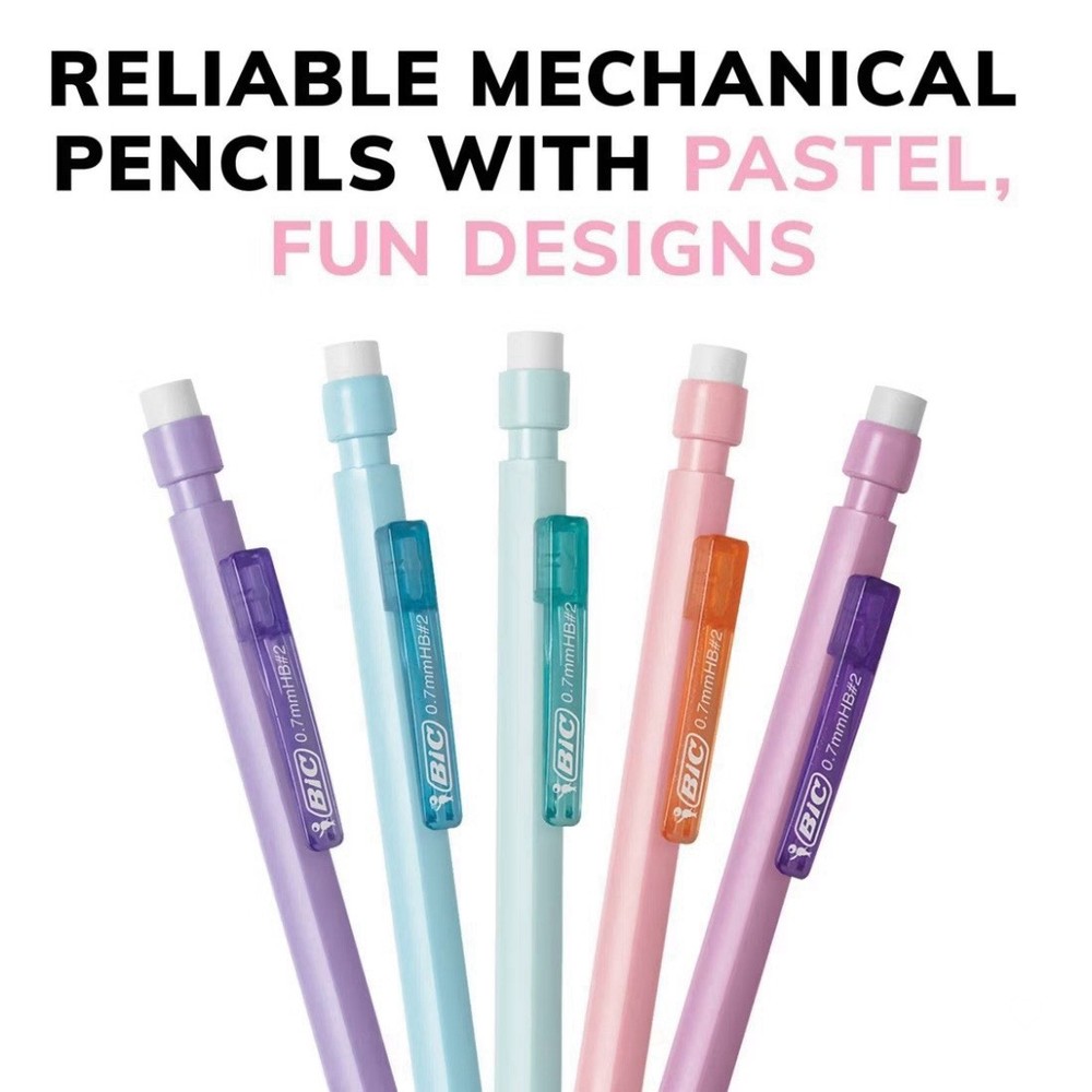 BIC Xtra Smooth Mechanical Pencil with Erasers, 0.7 mm Point, Refillable