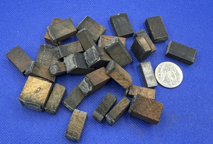 Antique Figural Pharmacy Stamping Dies Pharmacist Log Stamps - LOT OF 30