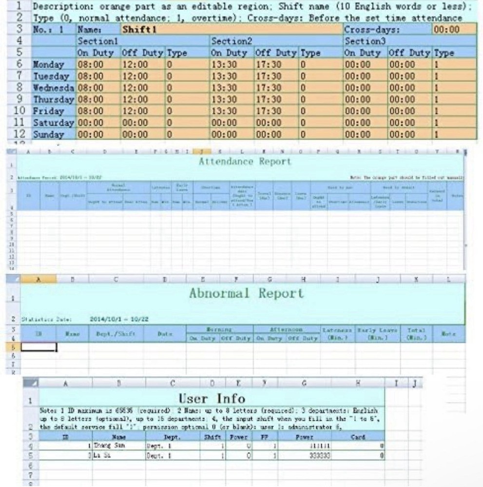 Employee Fingerprint Attendance Biometric Time Clock Check In Out Device System