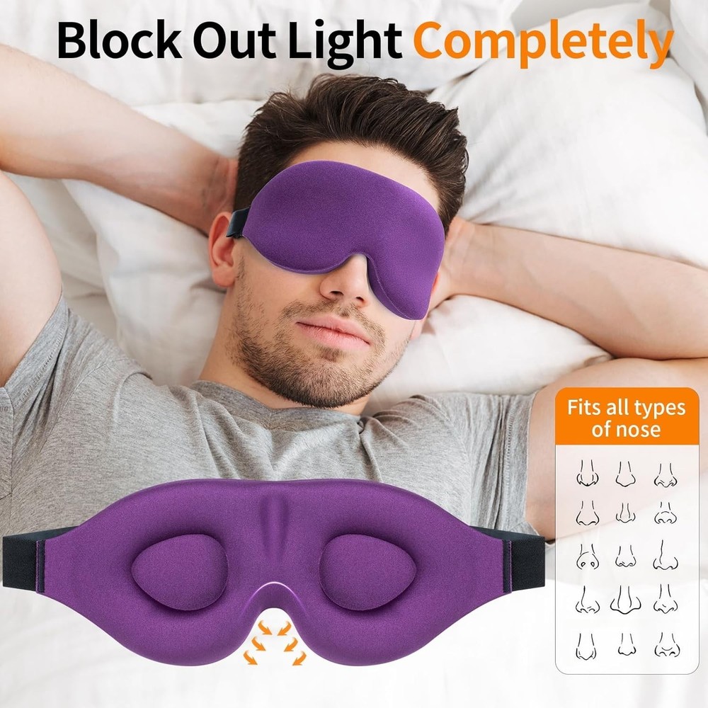 Soft and Breathable Blackout Sleep Mask: Adjustable Strap for Nighttime Bliss