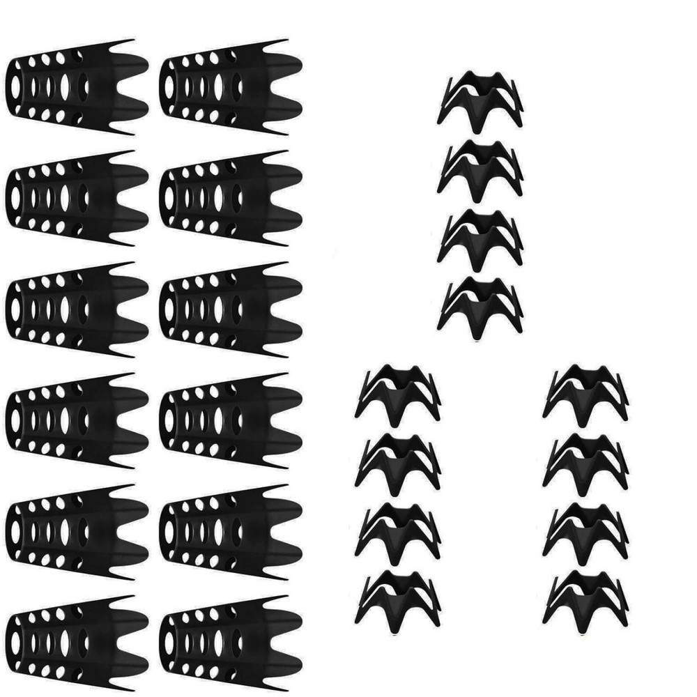 24-Piece Adjustable Golf Tees Plastic Black for Simulator and Practice Mat