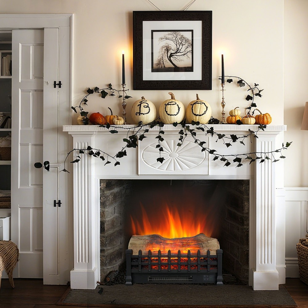 20 inch Electric Fireplace Insert Heater with Remote Control & Timer 1400W