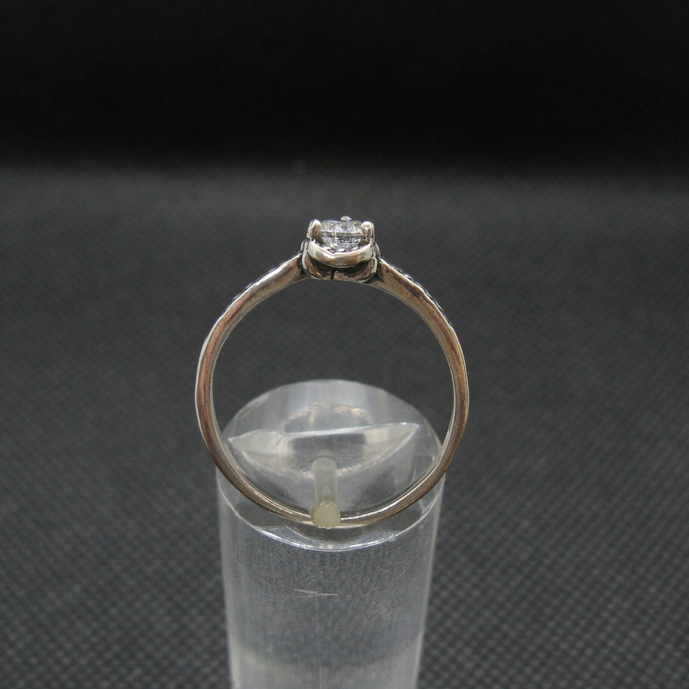 Genuine Sterling Silver Solitaire Ring Solid Hallmarked 925 4.5mm Cubic Zirconia