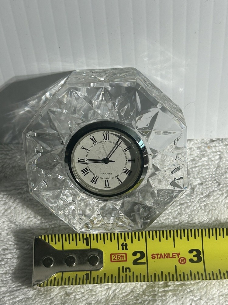 Small Classic Clock Octagonal Cut Crystal Glass Clock
