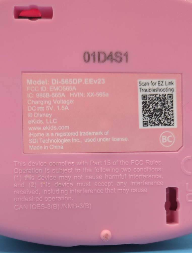 Disney Princess Karaoke Machine Bluetooth Speaker USB-C w Wireless Mic Lights