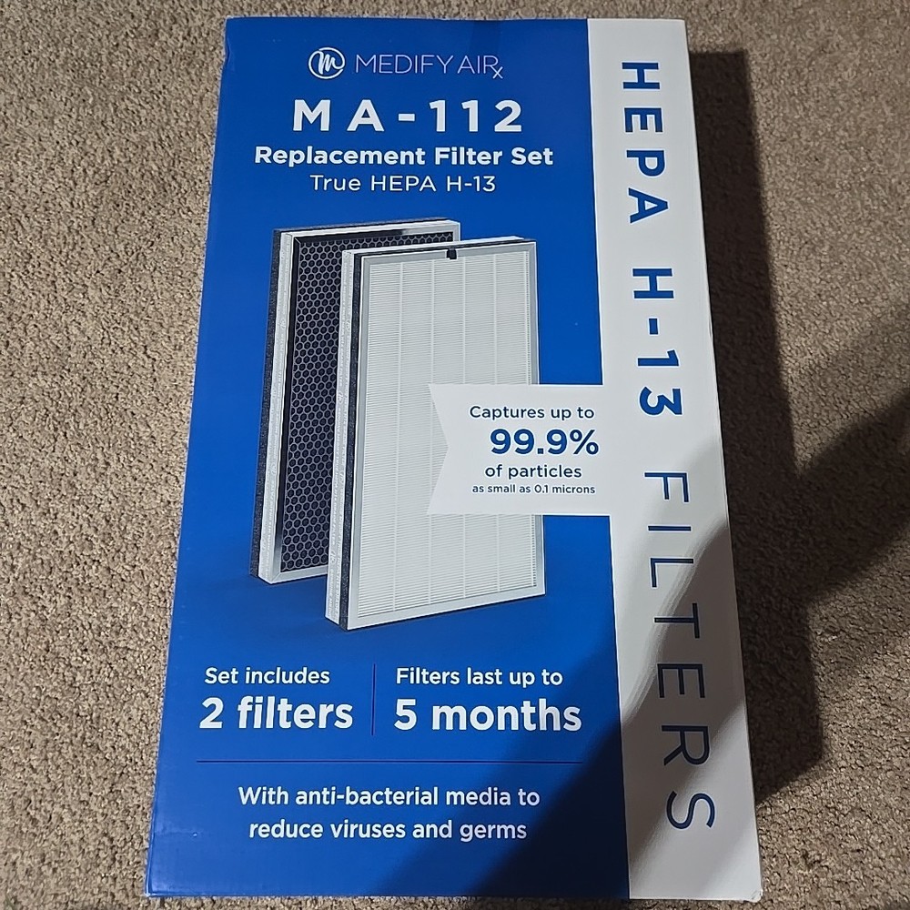 NEW! Medify Air MA-112 Replacement Filter Set True HEPA H-14 (Two-Pack)