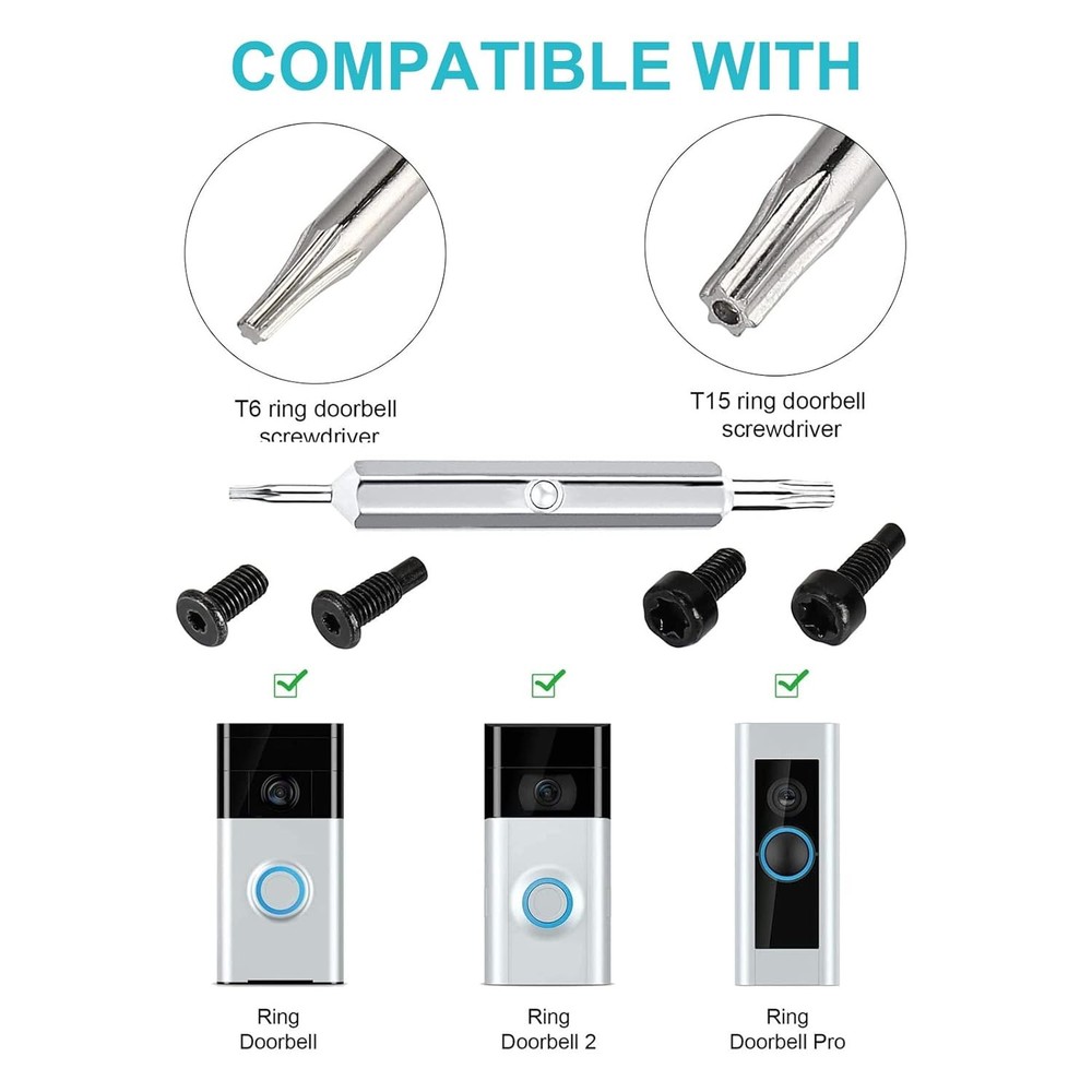 Ring Doorbell Screwdriver Replacement & Charger Charging Cable 3 Pack, Orange