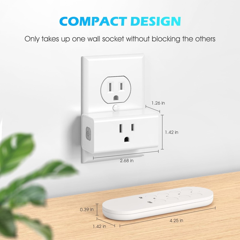 SURNICE Remote Control Outlet 15A Wireless Light Switch for Househo... Fast Ship