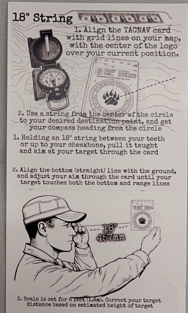 Stakeholder Prepping TACNAV Tactical Analog Rangefinder Map Tool Navigation Card