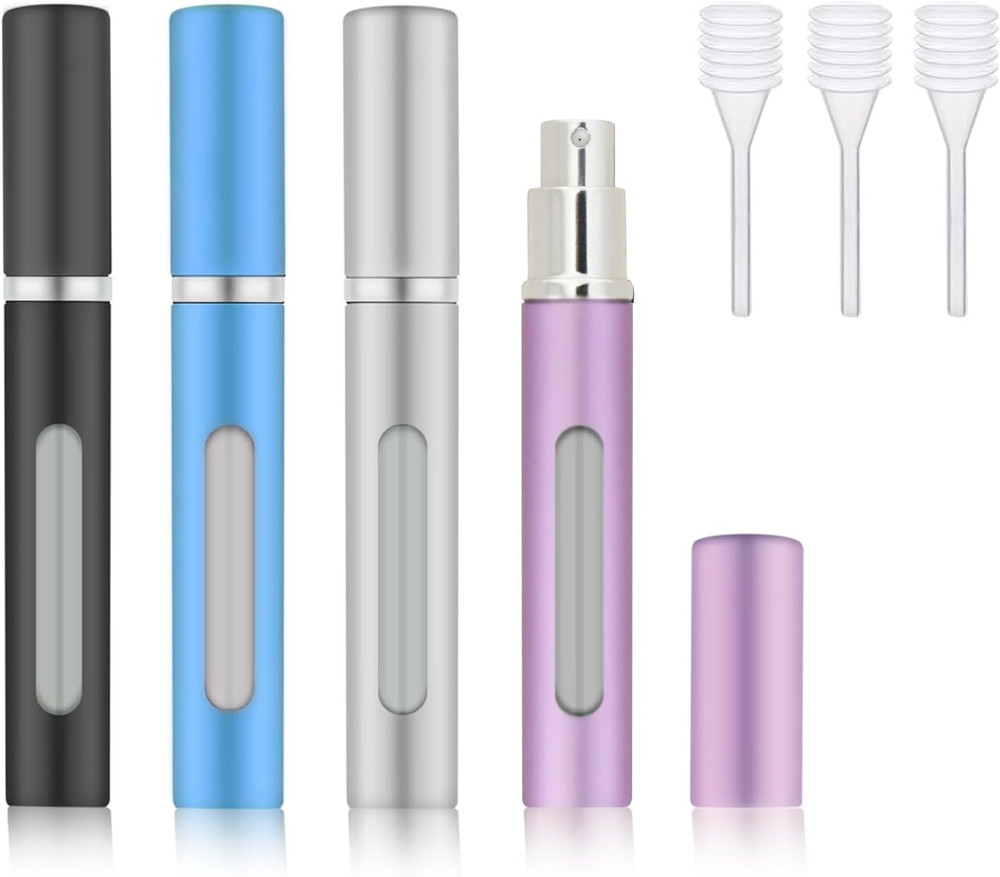 4PCS Premium Perfume Atomizer Refillable Perfume Bottle Travel, Mini Spray Bottl