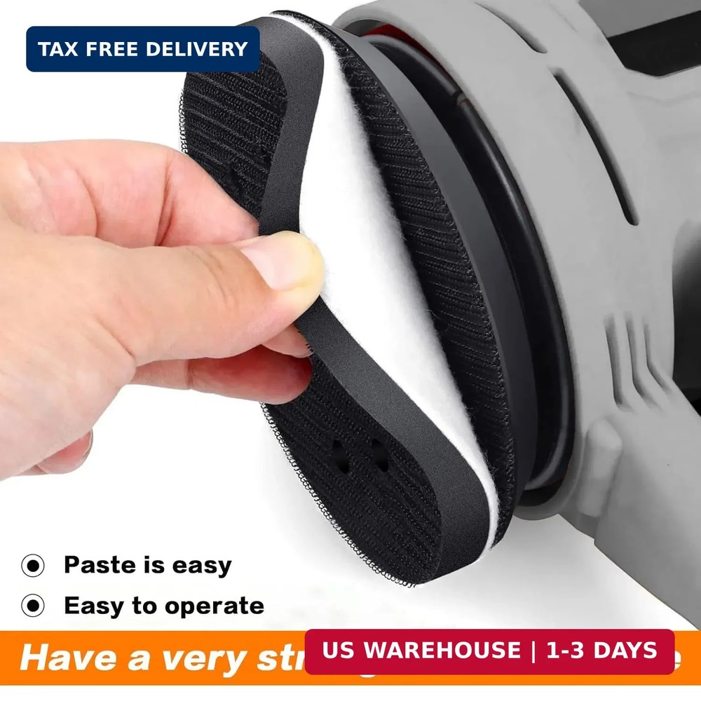 6pc 5" 8 Holes Interface Pads Orbital Sander Sanding Foam Pad Hook Loop Buffer