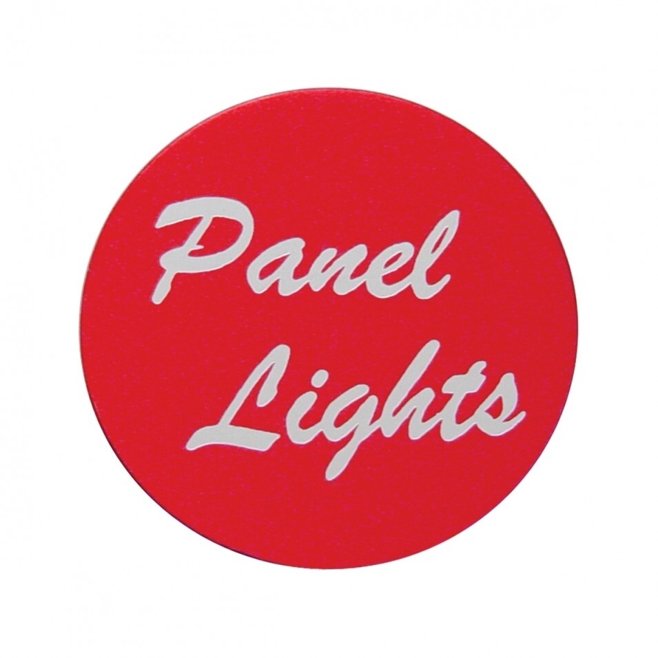 "Panel Lights" Dash Knob - Red Aluminum Sticker