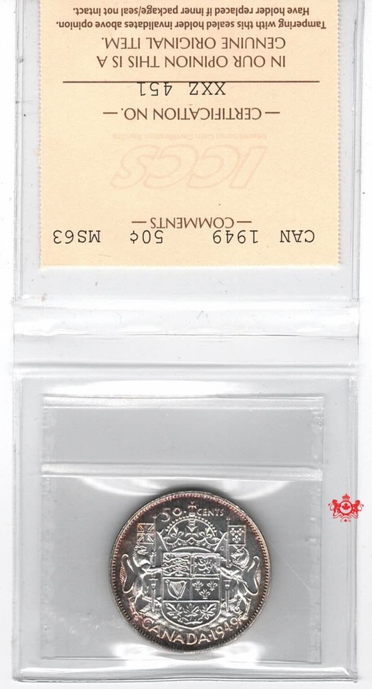 1949 Canada 50 Cents - ICCS MS63 - XXZ 451