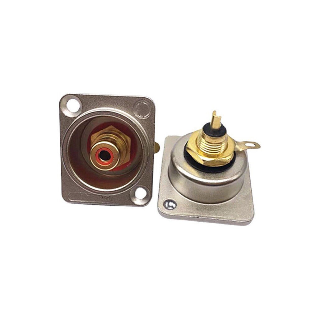 2pcs Silvery Female RCA Panel Mount Chassis Socket Connector Panels Gold Plated