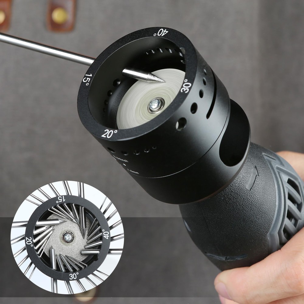 Dual-Head Tungsten Sharpener Grinder - 8 Angles & 6 Sizes for TIG Welding, Plug
