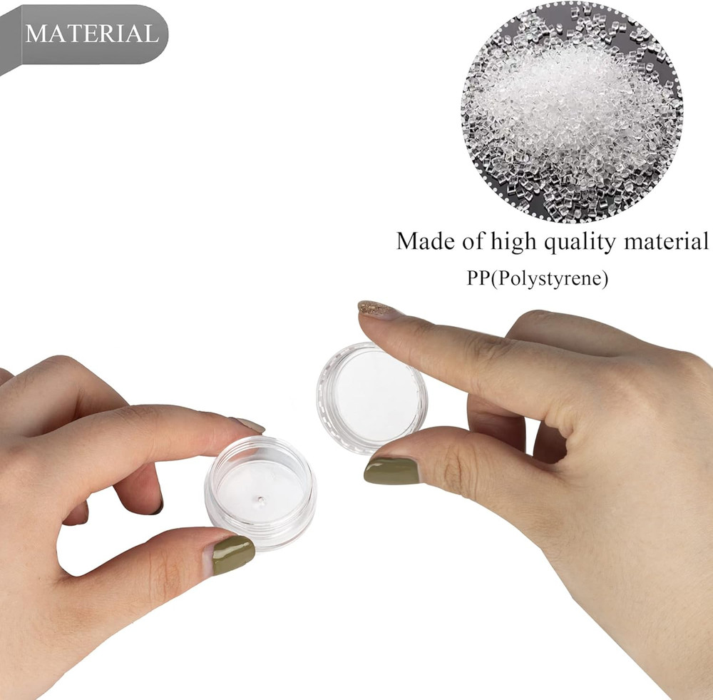 50PCS 3 Gram Sample Containers 3ml Empty Jars with Lids Small Cosmetic Clear