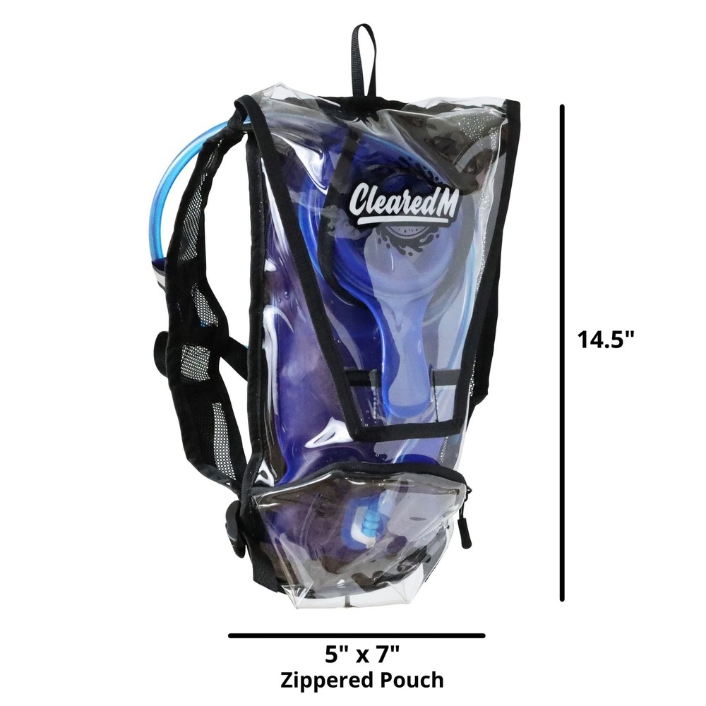 Clear Hydration Pack - Clear Backpack with 1.5L Water Bladder Included, Hydro