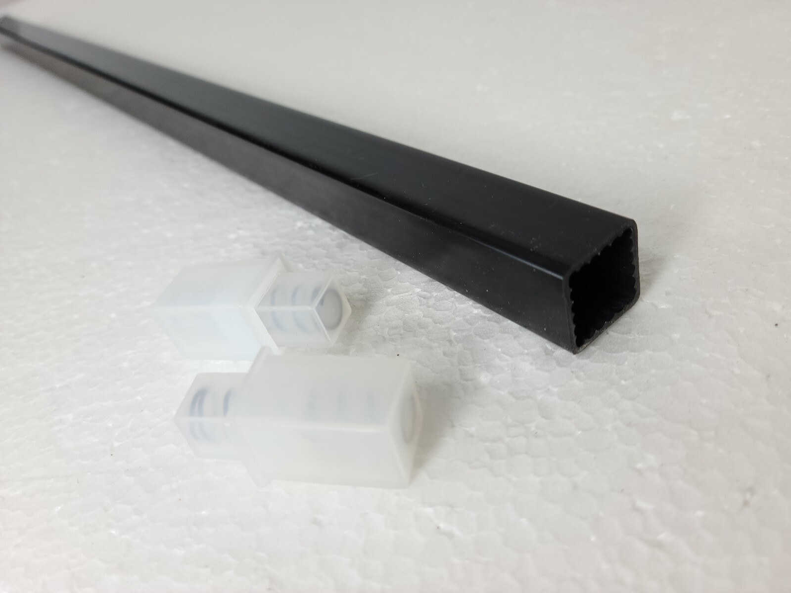 Vintage Black Towel Bar Rod Plastic Spring Rack 24 inch Mid Century Modern Retro