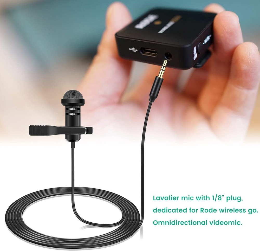 2 Pack Lavalier Microphone Compatible with DJI Mic 2 & Rode Wireless Pro/Wireles