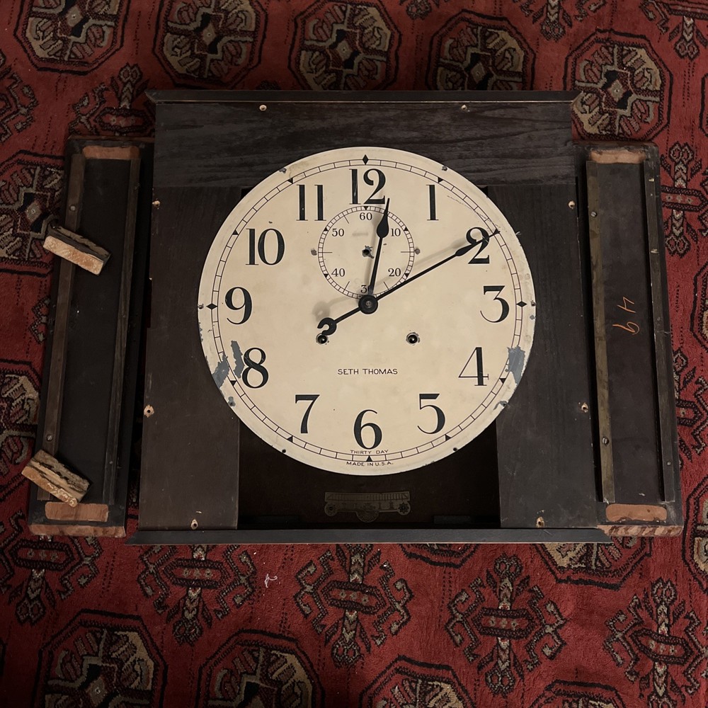 Seth Thomas Wall Clock Large 19” X 19” For Restoration