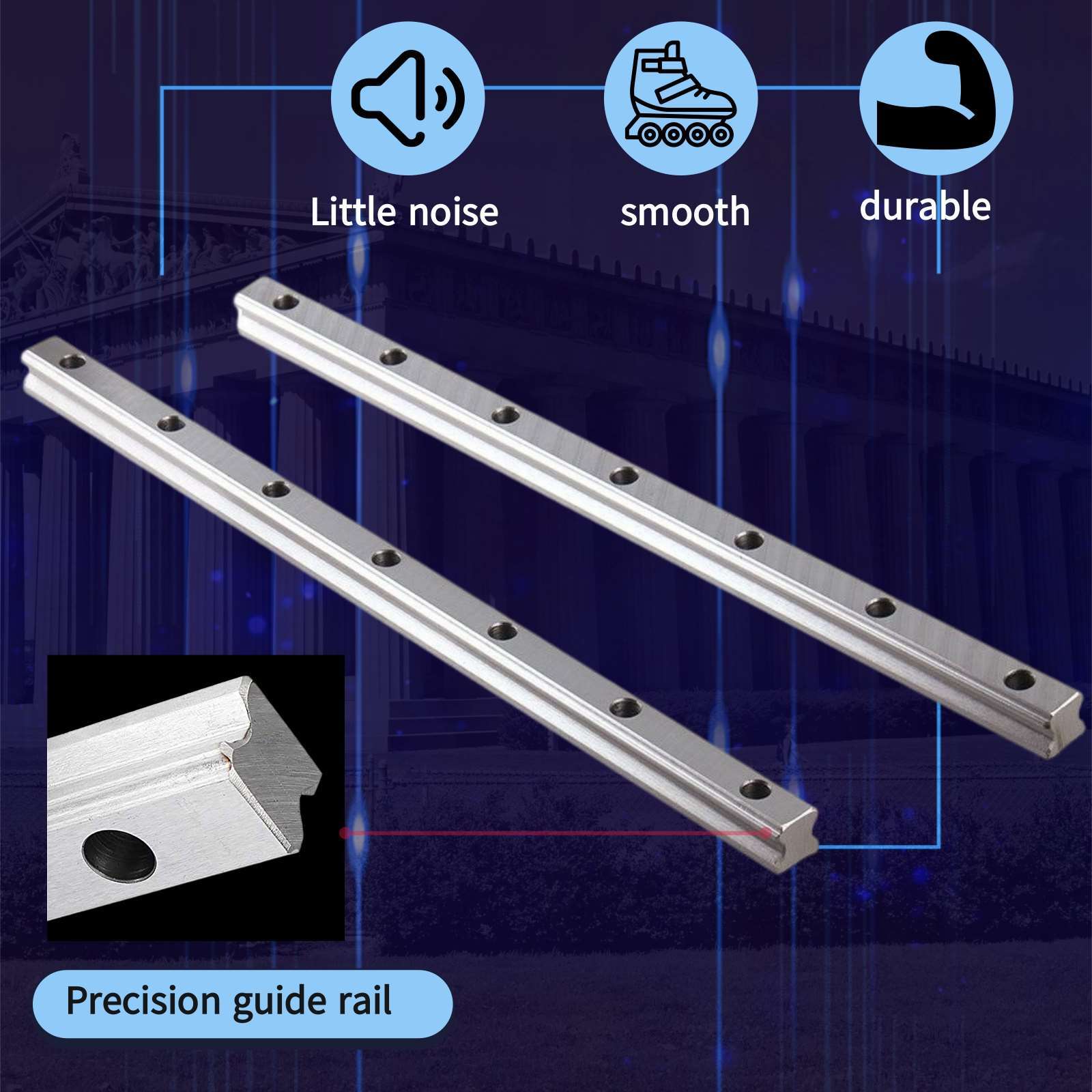 2PCS HGR15/HGR20/HGR25 Linear Guide Rail 200-2200mm+4PCS HGH15/20CA Slide Block