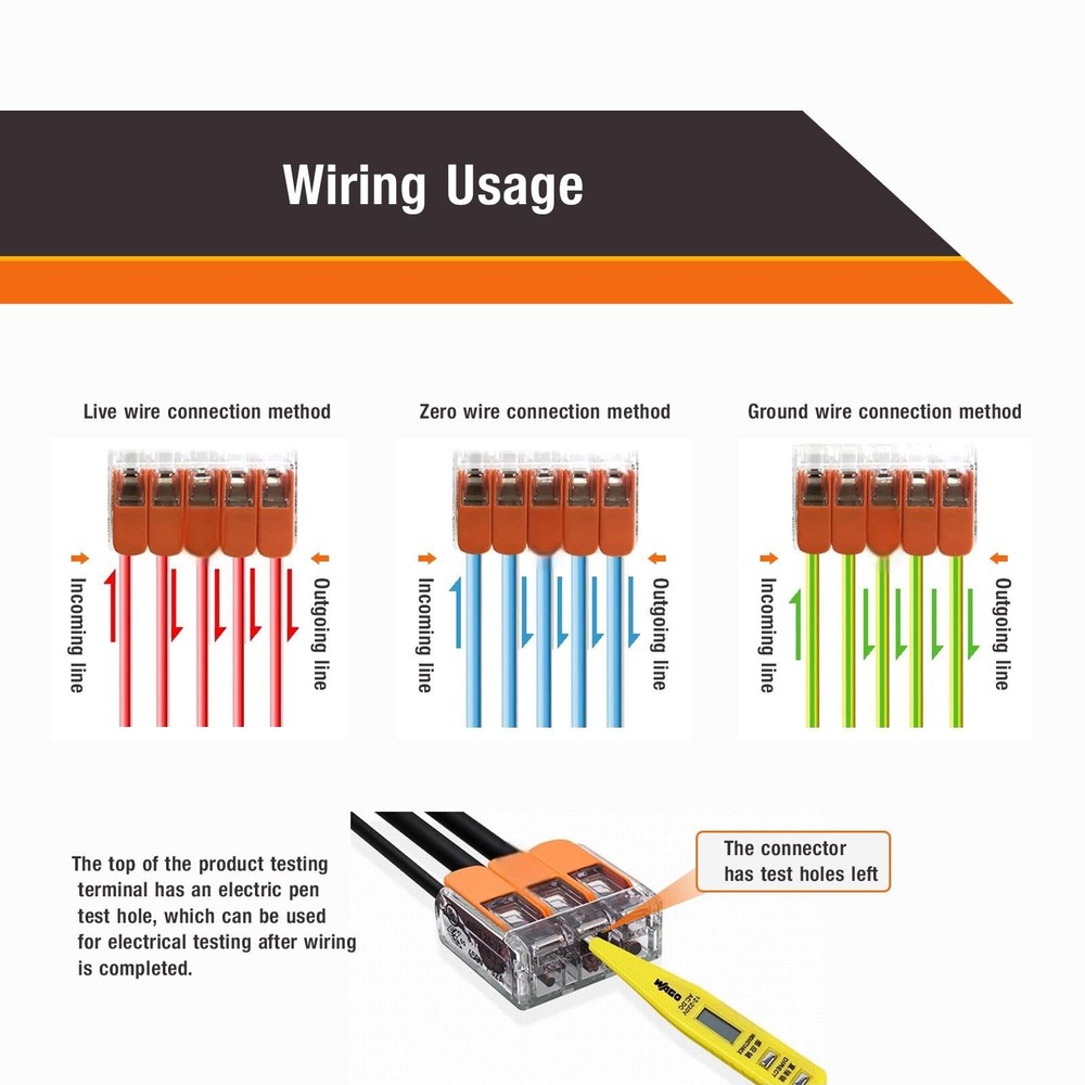 25pcs Wire Connectors - Electrical Connectors for Solid & Stranded Conductors...
