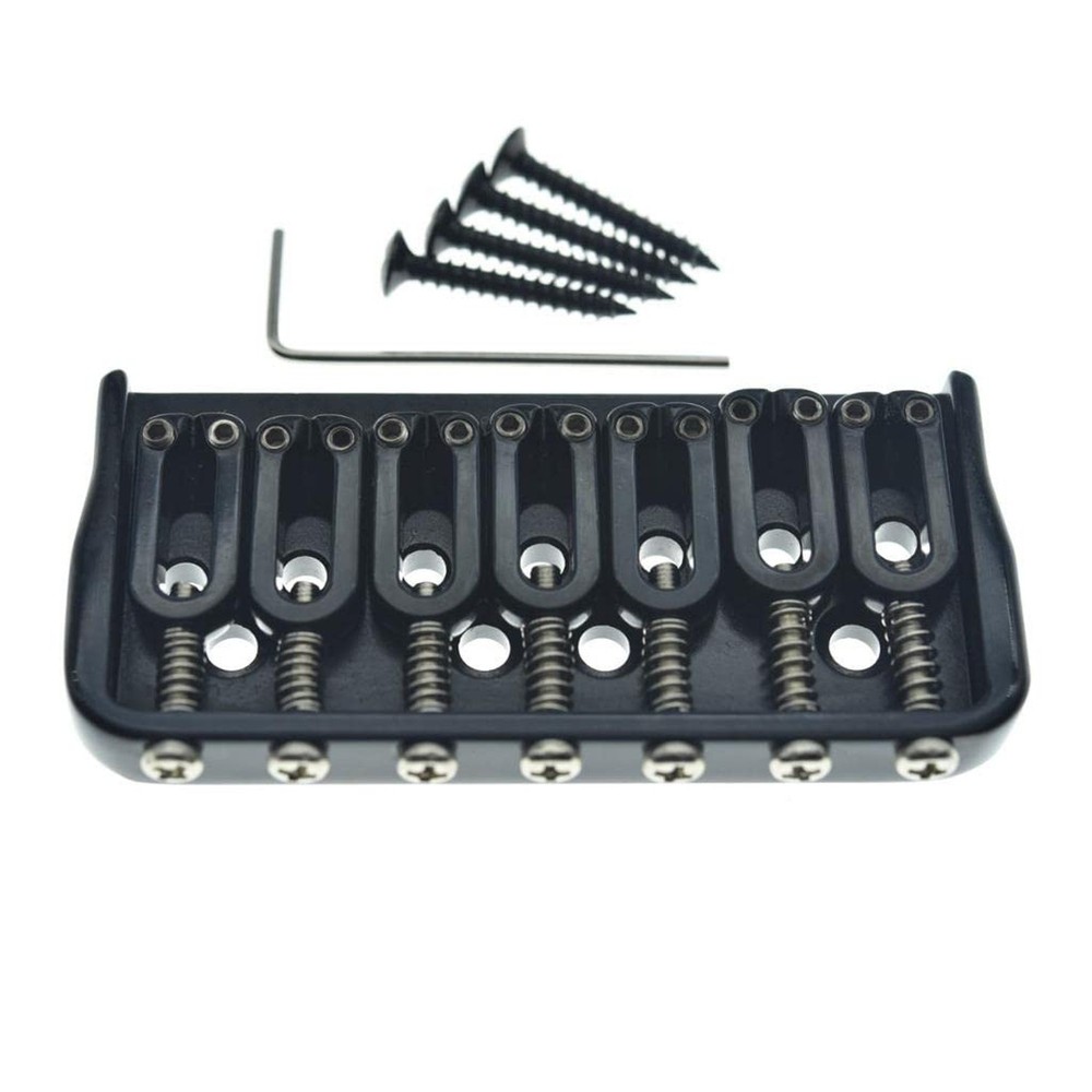 KAISH Black 7 String Guitar Fixed Bridge Electric Guitar Hardtail Bridge for ...
