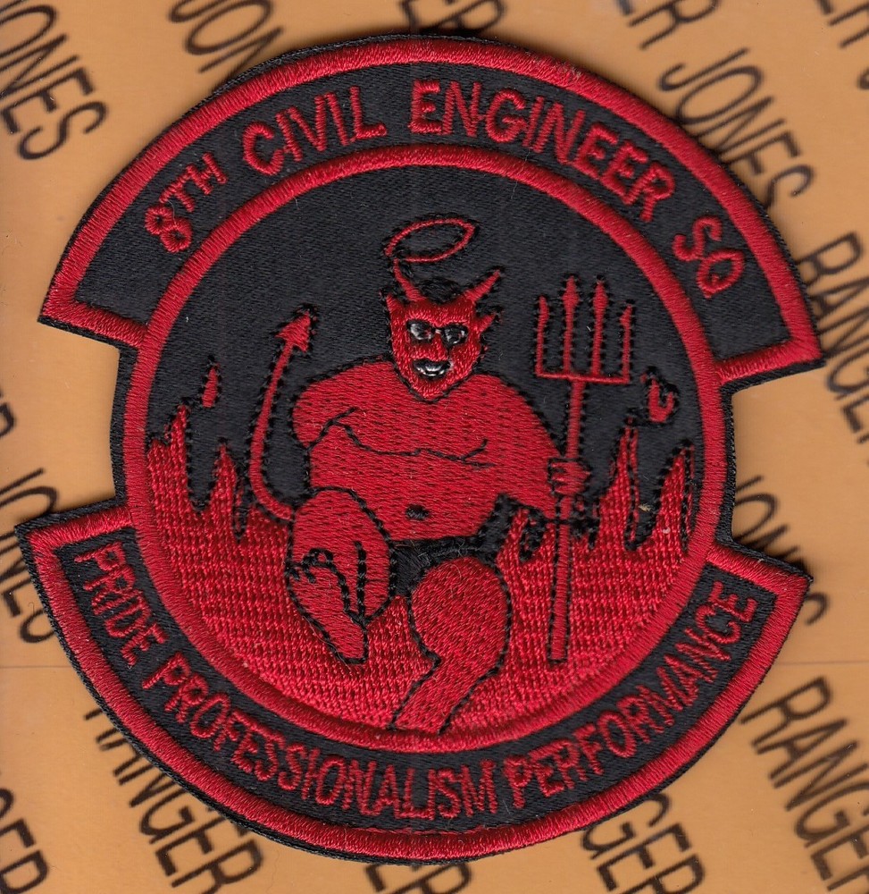 USAF Air Force 8th Civil Engineering Sq CES Devils ~3.75" patch c/e