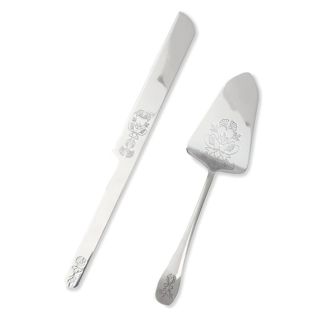 Silver Ornate Cake Serving Set