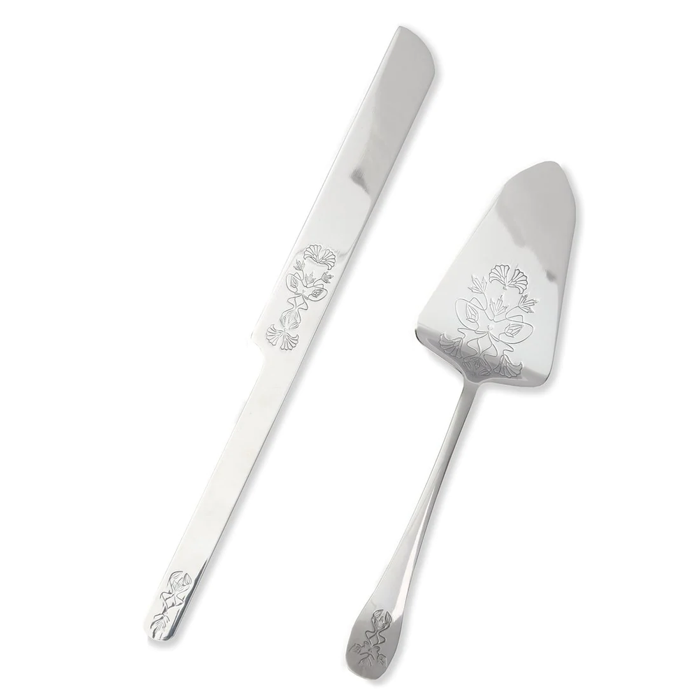 Silver Ornate Cake Serving Set