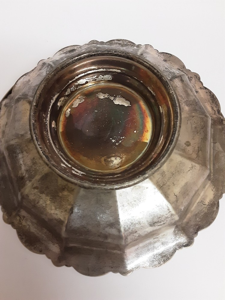 Silver Plated Serving Bowl Bread Sweets With Handle A/F