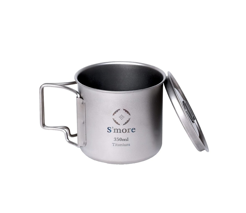 S'more Titanium Mug Camping Cup with Foldable Handle and Lid Lightw... Fast Ship