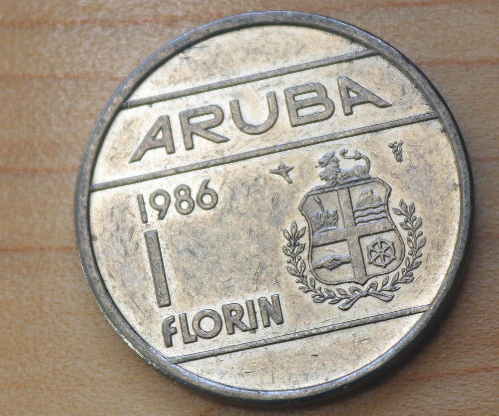1986 Aruba 1 Florin