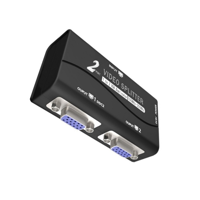 High Resolution VGA Splitter Amplifier Box For Double Monitors Projectors