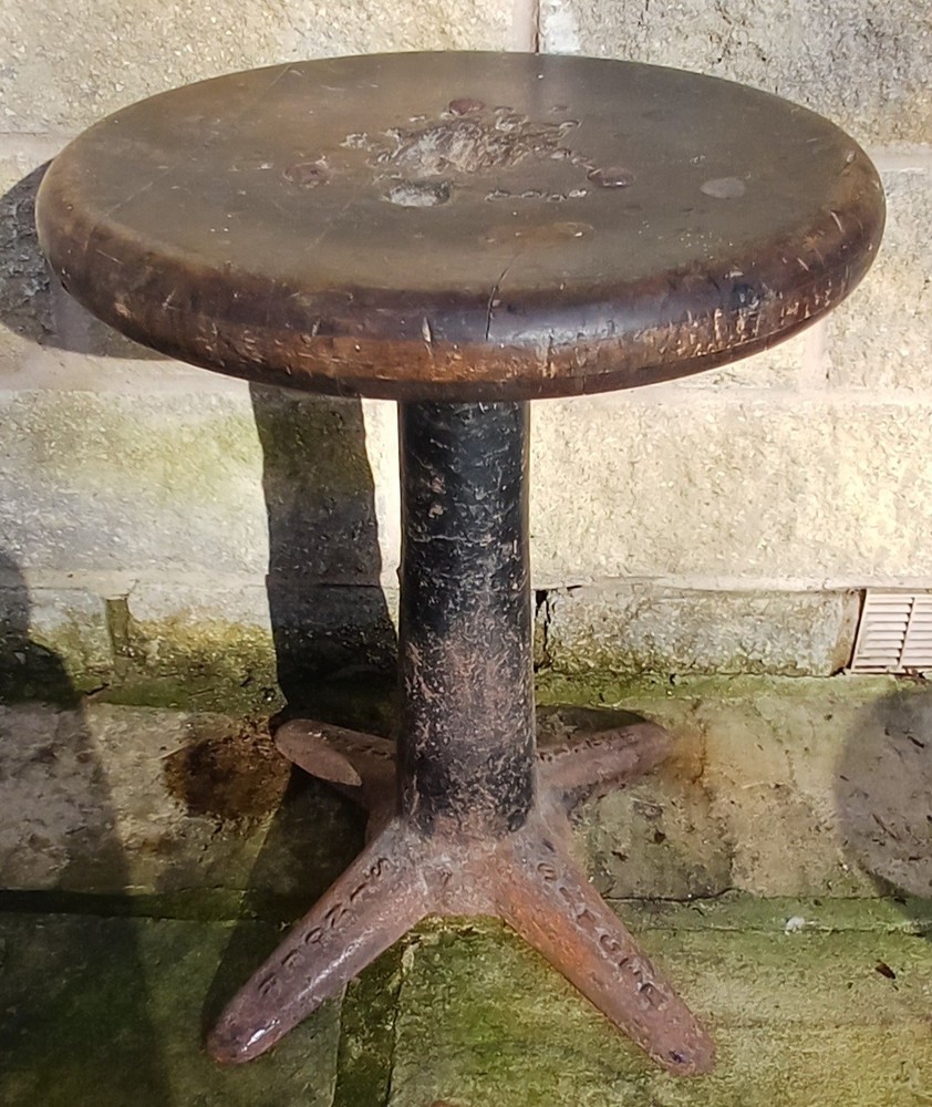 Antique Singer Simanco Adjustable Stool machinist original factory Spring Back