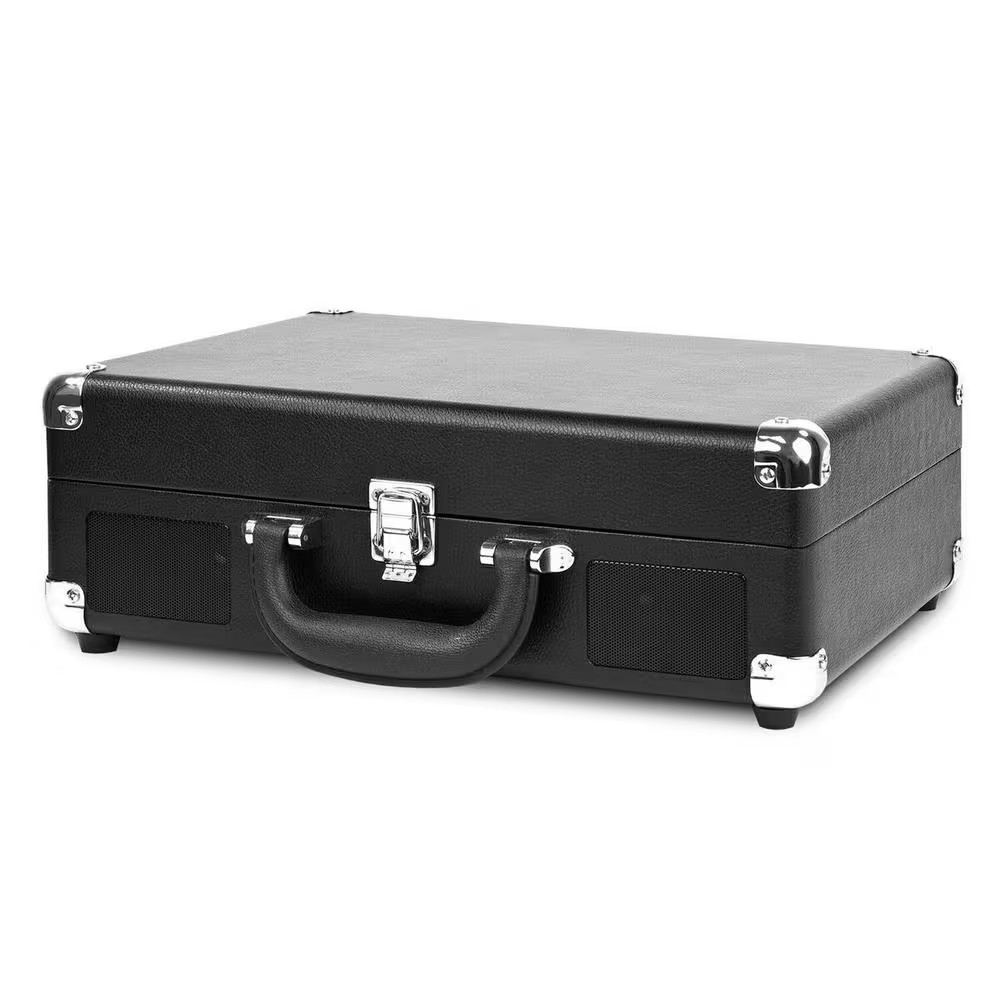 3-Speed Suitcase Turntable with Bluetooth in Black