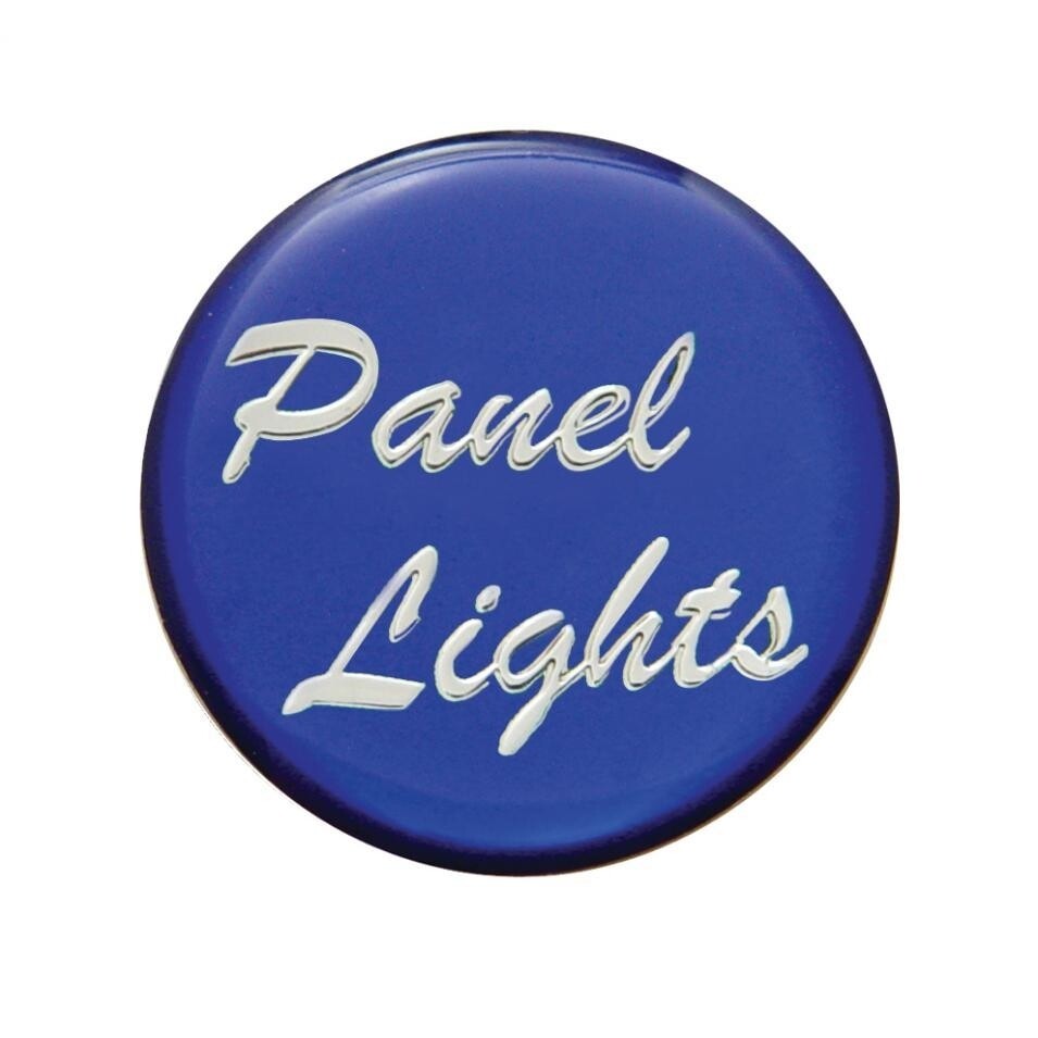 Small Chrome "Panel Lights" Dash Knob - Blue Glossy Sticker