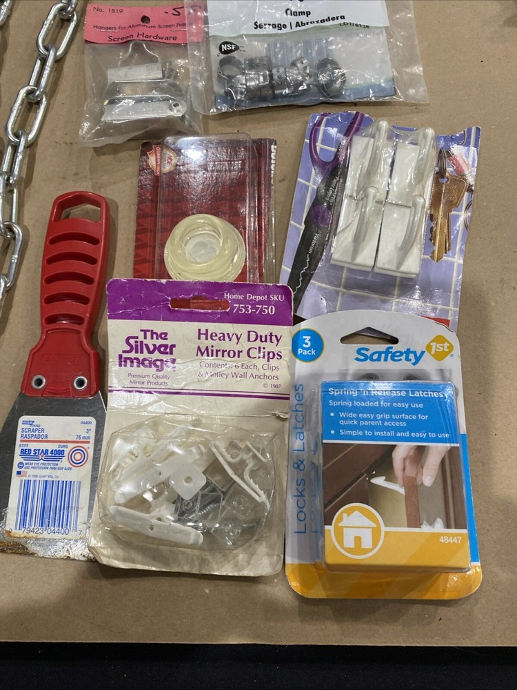 This Old House DIY NOS & Used Hooks Chains Knobs Pulls Clips Hinge Screws Clamp