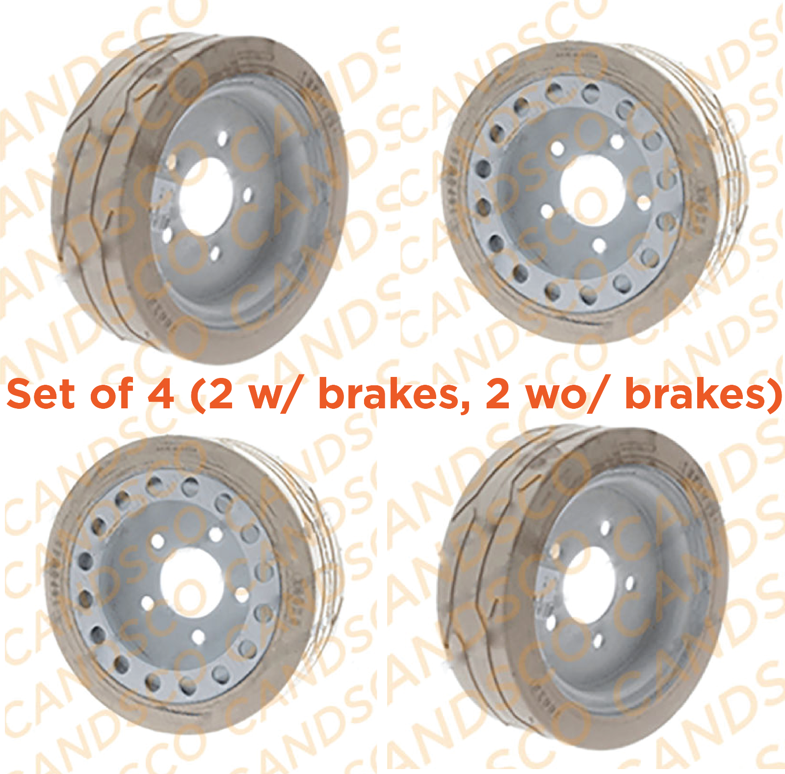 (QTY 4)Skyjack 158438/158439 NM TREADED,MOULD ON WHEEL(200 x 8)(White) SJIII3219