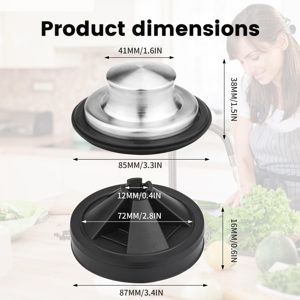 Garbage Disposal Stopper with Splash Guard for Insinkerator Kitchen Drain Plug
