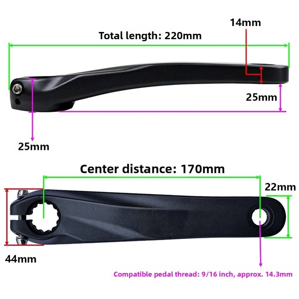 Left Crank Arm Prowheel Crank Arm Easy Installation Left-side Specific