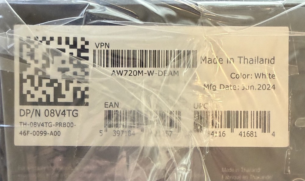 NEW Alienware Tri-Mode AW720M Wireless Gaming Mouse, Optical Sensor, Lunar Light