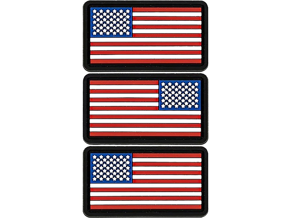 Merica Life Mini US Flag Set Two Forward flags and One Reverse PVC Morale Patch