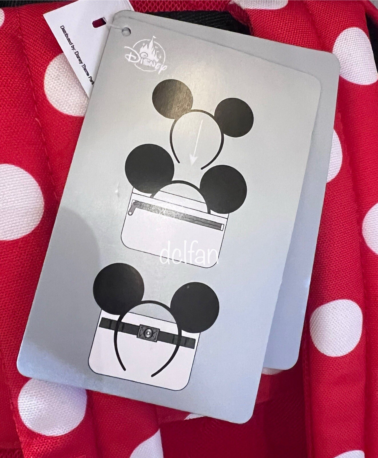 2025 Disney World Minnie Mouse Polka Dot Headband Holder Red Mini Backpack NEW