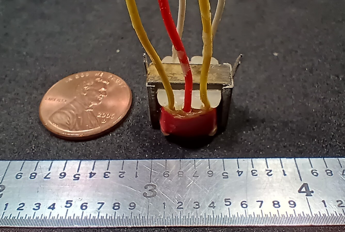 Qty 1: Miniature “Transistor-Type” Audio Output Transformer 38 Ohm CT to 0.8 Ohm