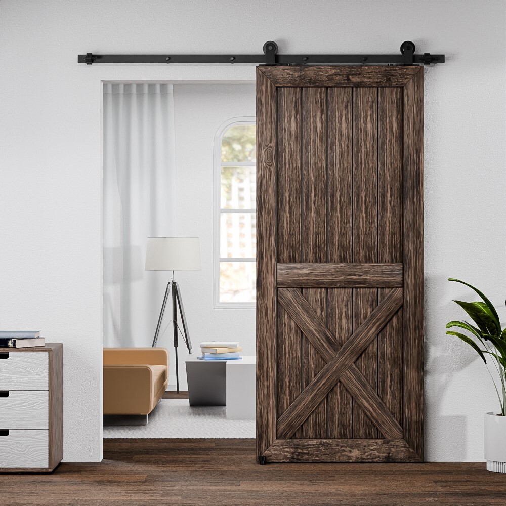 4FT-20FT Sliding Barn Door Hardware Track Single/Double Door &Adjustable Guide