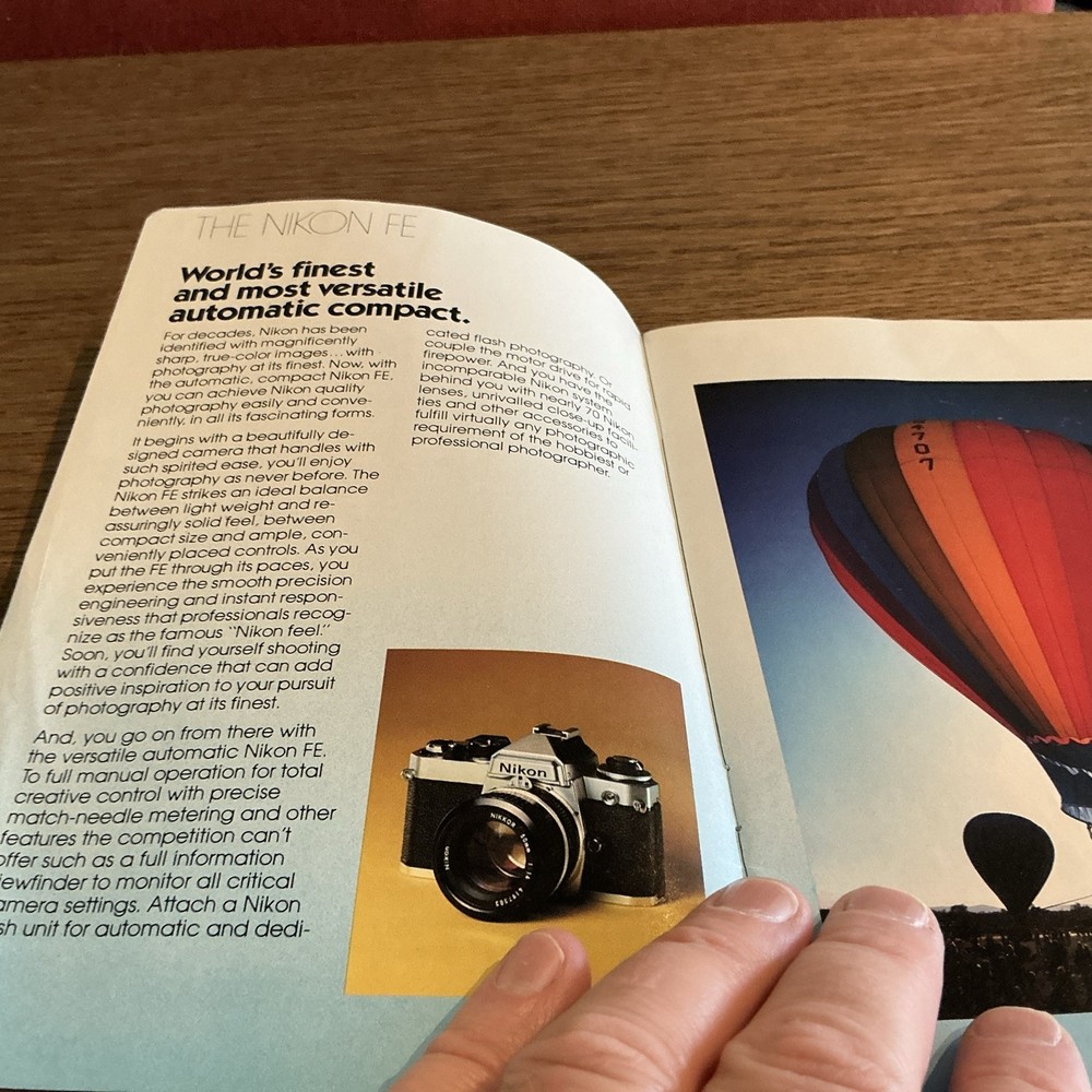 Vintage Nikon Camera Brochure FE SLR