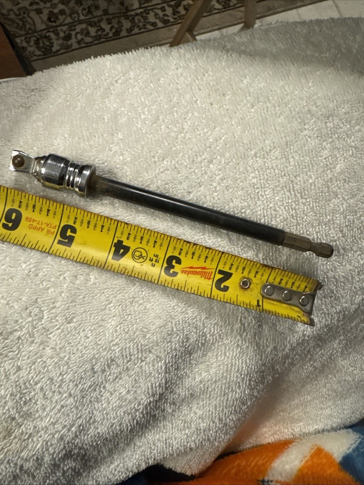 6” extension, 1/4" Hex to 3/8" square drive Drill Socket Adapter Set  Bit tool